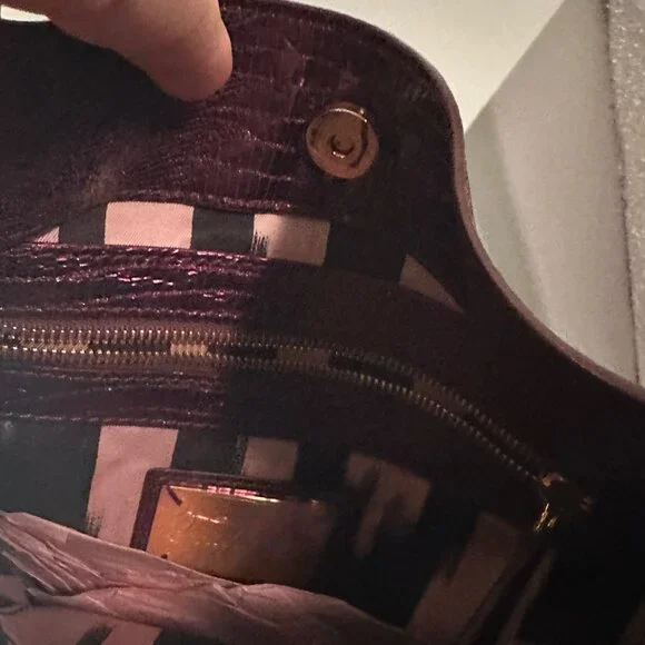 Temperley London Metallic Plum Embossed Leather Chain Shoulder Bag NWOT - Picture 9 of 16